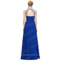 Grace Karin 2016 Full-Length ärmellosen blauen Chiffon Perlen Abendkleid GK000086-2